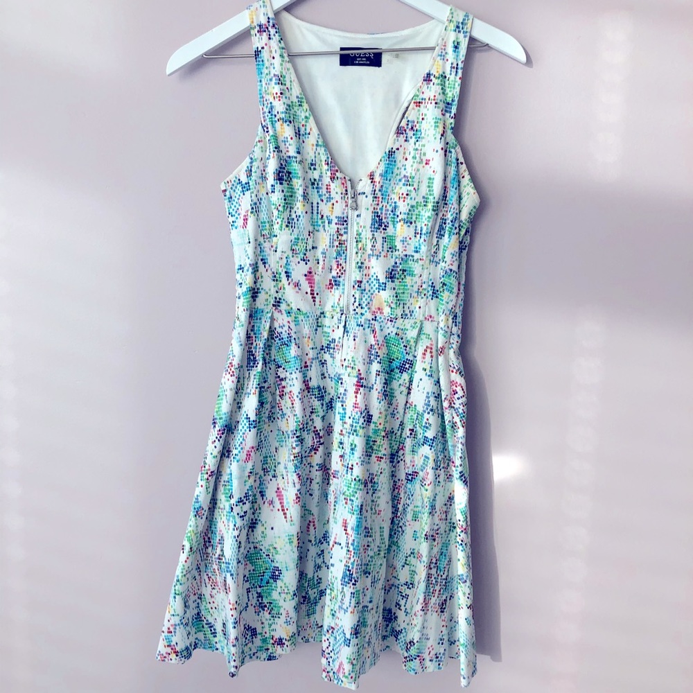 Guess Flare Dress with Rainbow Speckles